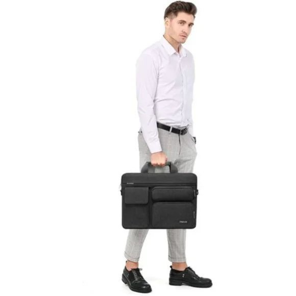 Laptop Shoulder Messenger Bag Compatible with MacBook Slate Gray - Picture 5 of 7